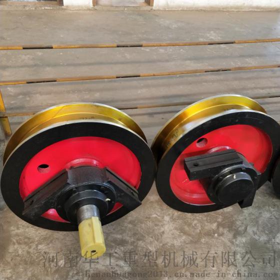 河南车轮组供应商 优质行车主动轮批发 800160双缘成套车轮 轮子锻件