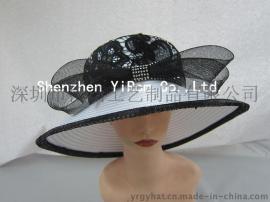 YRSM14108布条帽时装帽 satin ribbon dress church cocktail hat