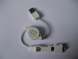 拉伸型三合一苹果5手机充电数据线