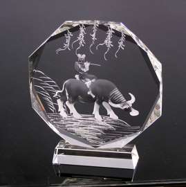 水晶纪念深雕摆件 高档活动颁奖奖杯 k9水晶奖牌