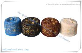 非洲穆斯林绣花羊毛帽 Africa Muslim embroidered wool cap